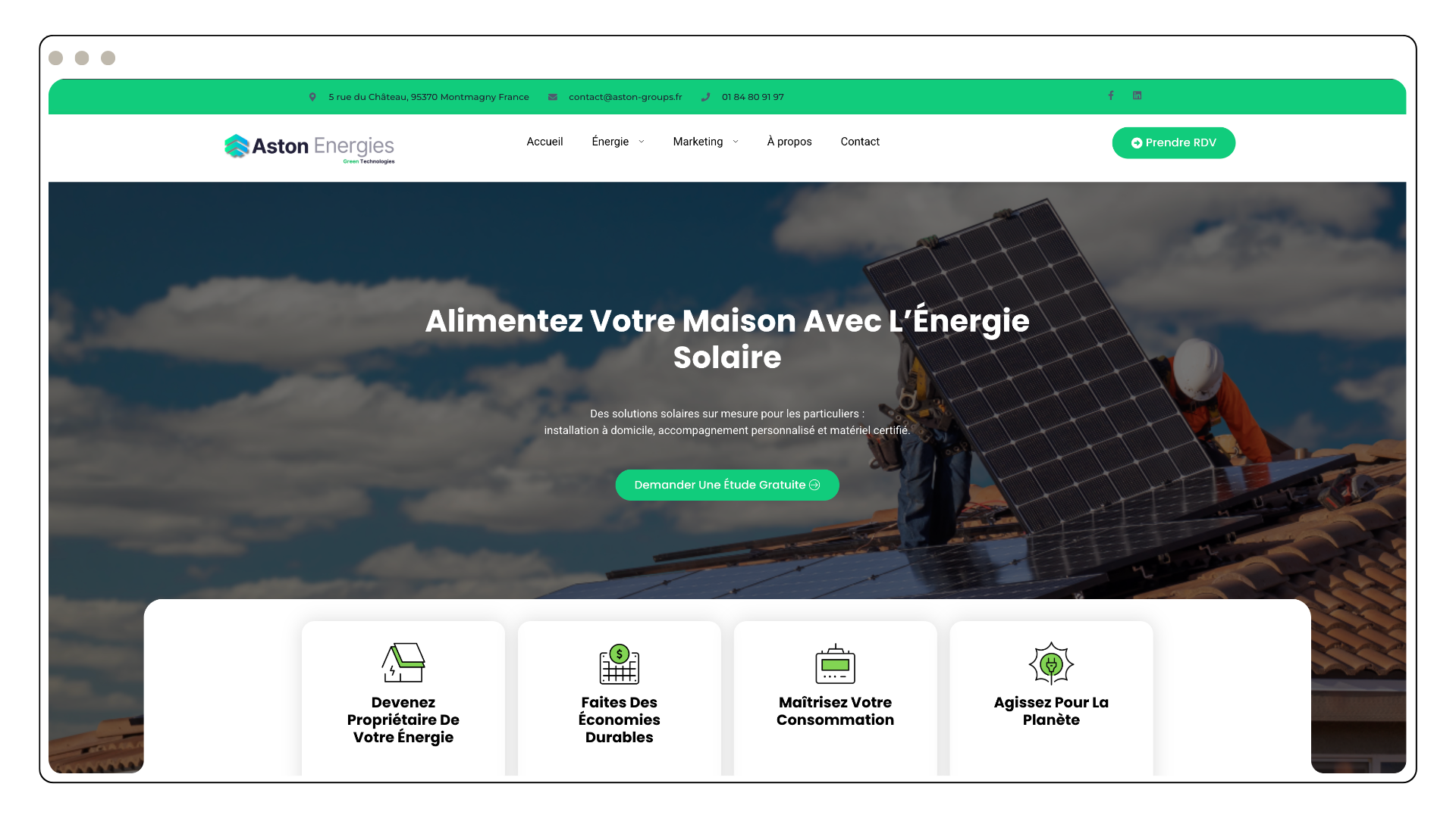 Site après refonte, optimisé pour générer des demandes