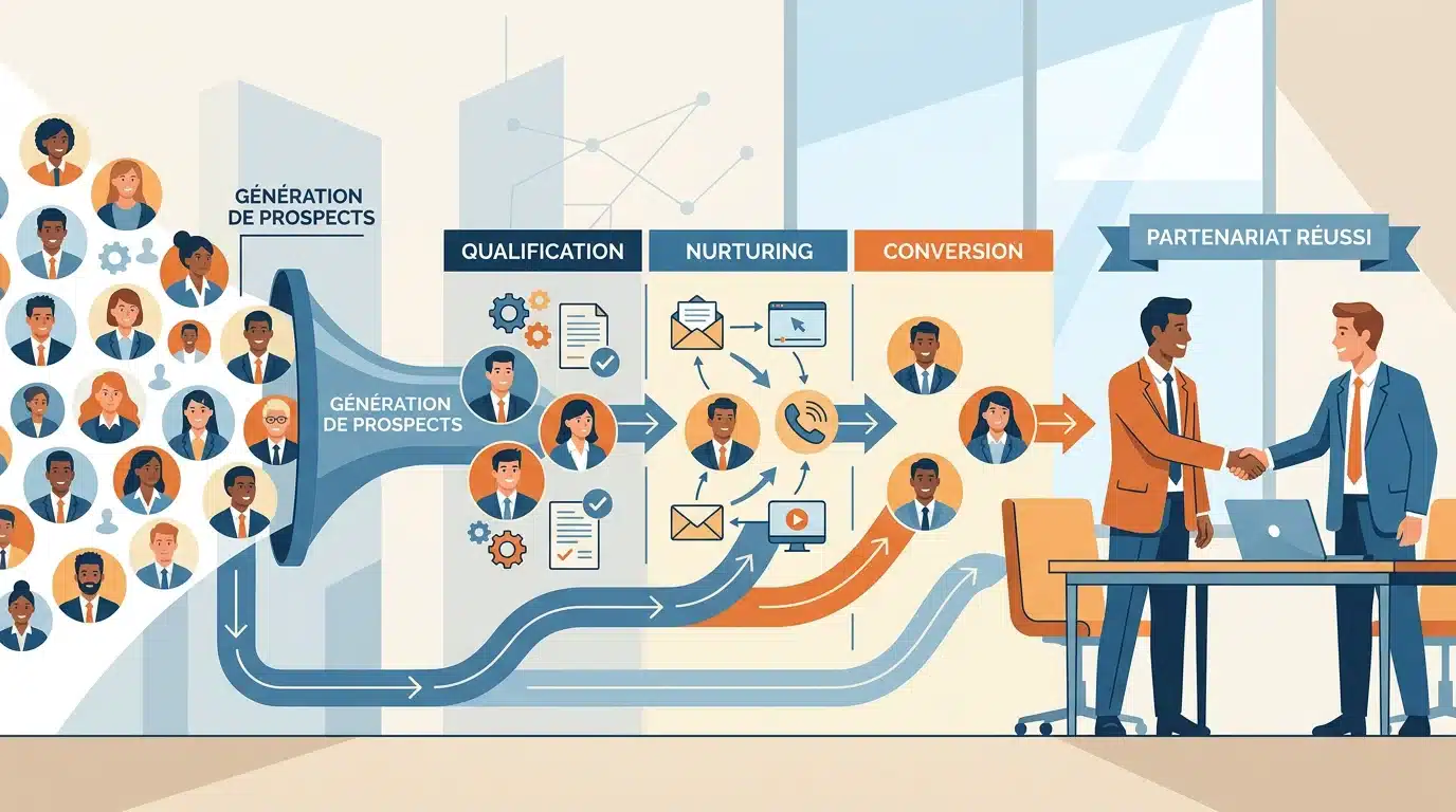 Illustration du concept de lead management en B2B