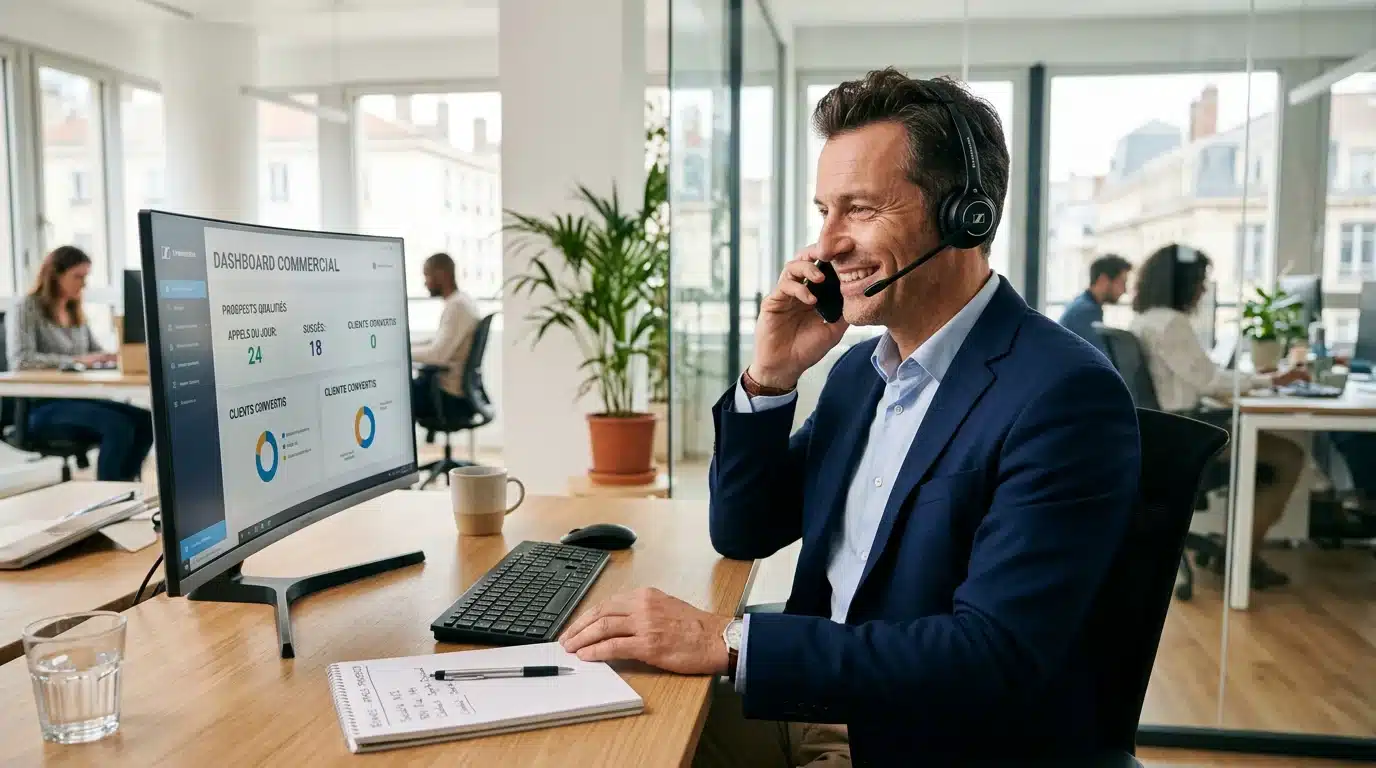 Commercial français traitant des leads B2C qualifiés au téléphone
