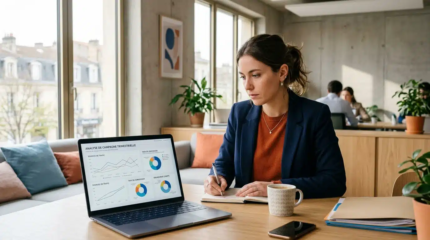 Professionnel du marketing analysant ses campagnes de génération de leads
